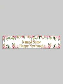 1pc Customizable Bride & Groom Wedding Name Backdrop, Romantic Floral Newlywed Joyful New Design For Photo Shoot, Party, Outdoor Banner