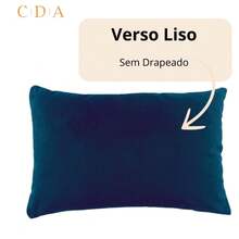 Rectangular Baguette Velvet Cushion Cover 30x65 Cm Quality Elegance Sophistication Invisible Zipper Easy To Wash Draped Front Plain Back Various Colors - 藏蓝色 - 查看 4