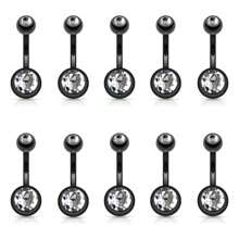1/7/10pcs Stainless Steel 14G Low-Allergy Navel Rings, Unisex Body Piercing Jewelry