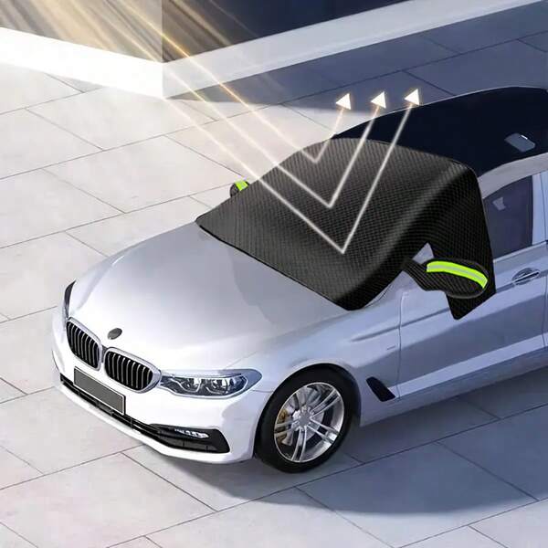 Magnetic Car Front Windshield Sun Shade, Thick Oxford Cloth Anti-UV Insulation Sunshade, Multifunctional For Summer And Winter, Car Accessories