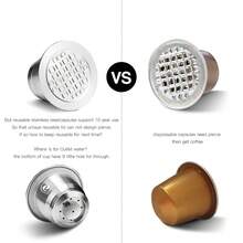 ICafilas 可重复使用咖啡胶囊，适用于可再填充不锈钢咖啡过滤器的浓缩咖啡配件，适合返校使用 - 銀色 - 查看 7