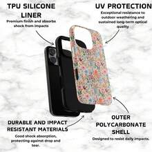 Embroidered Look, Pastel Color Wildflower Phone Cover, Floral Protective Phone Case, Cute Flower Design Compatible With IPhone 16 15 14 13 12 11 Pro Max - Multicolor - View 3