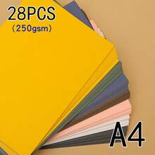 28pcs A4 Double-Sided Pearl Cardboard, 250g Super Thick, Multicolor Sparkly Paper, A4 Size: 21cm X 29.7cm / 8.27" X 11.69", Suitable For DIY Origami, Birthday Party Decor, Holiday Card Making, Christmas Decorations,School Supplies,Back To School - Multicolor - View 9