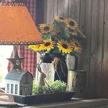 2/4/6pcs Artificial Sunflower Branches - Plastic Sunflowers, Suitable For Home Decoration, New Home Opening Gifts, Birthday Celebrations, Spring And Summer Desktop Decoration, St. Patrick's Day And Easter Bouquets