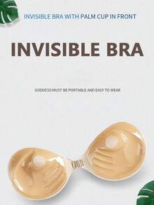 1 Pair Adhesive Silicone Invisible Strapless Bra Cups, Thickened 3cm Enhancing Bust Lift Tape, Suitable For Small Bust, Low-Cut Dresses - Multicolor - View 8