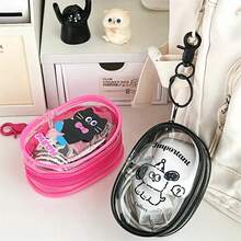 Cute Cartoon Storage Bag Data Cable Headphone Protection Bag Portable Transparent Storage Bag For Traveling And Going Out