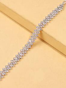 צמיד מעוין יוקרתי לקיץ אחד, תכשיטי חוף פשוטים עם יהלומים מלאים - כסף - ראה 6