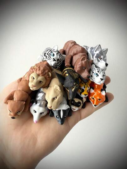 1 قطعة نموذج حيوان متحرك مطبوع ثلاثي الأبعاد - أسد، فهد، كلب أنوبيس، ذئب، دب بني، نمر أبيض، نمر الثلج، ثعلب، كركدن، ، سنجاب، مع مفاصل متحركة، سلسلة مفاتيح، إكسسوارات السيارة، هالوين، هدايا جوارب عيد الميلاد، ديكورات عيد الميلاد، لعبة تحفيز، ألعاب للفتيات، هدايا للرجال، هدايا حفلات عيد الميلاد