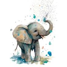 1pc Wall Arts Posters Optional Frame Modern Cat Cartoon Animal Watercolor Posters Elephant Panda Tiger Koala Nursery Canvas Painting Wall Art Print Pictures Baby Room Decor