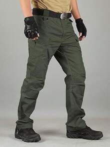Men's Military Tactical Cargo Pants, Lots Of Pockets, Waterproof, Wear Resistant, Casual Cargo Pants - 綠色 - 查看 7
