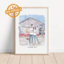 Retrato personalizado en acuarela, retrato familiar a partir de una foto, ilustración personalizada de pareja, pintura en acuarela, regalo de aniversario, regalo de compromiso