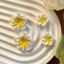 10/12/30 件手工发夹配件，渐变白色雏菊花 DIY 珠宝配件，无香平背 - 白色 - 查看 3