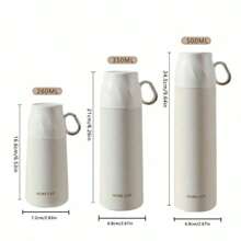 Bouteille isotherme en acier inoxydable pour boissons chaudes et froides avec couvercle étanche et gobelet intégré, triple isolation murale, boissons chaudes 6-12h, parfait pour le café et le thé, lavable au lave-vaisselle