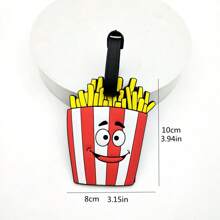 1/3 Pcs Bright Attractive Doughnut & French Fries Luggage Tags, PVC Soft Pendant Identifiers For Luggage, Backpacks, And SuitcasesSuitcase Tag Holiday Vacation For Travel For Honeymoon For College For School Bag For Flying For Cruise For Bags Portable Anti-Lost