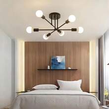 A Piece OfModern  Chandelier Ceiling Light Fixtures,6-Lights Industrial Metal Semi Flush Mount Ceiling Light For Bedroom Dining Room Living Room Kitchen Hallway 5 Colors To Choose From - 6-light Chandelier - View 7