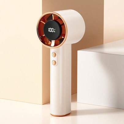 Portable Handheld Fan, Adjustable Mini Fan, USB Charging Cable Included, Digital Display Small Hair Dryer For Home Office Outdoor,Please Charge With The Included Original Cable