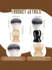 1pc Men's Shaving Brush, Synthetic Shaving Tool Shaving Brush With Hardwood Handle, Synthetic Travel Shaving Brush, Men's Shaving Brush, Paint Brush, Barber Shop Tool, Men's Shaving Cream Brush, Wet Shaving Brush, Facial Hair Brush, Shaving Brush