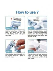 Electric Razors Shaver For Women, 2-IN-1 Women Electric Razor For Leg Arm Face Pubic Area, Cordless Bikini Trimmer Hair Removal For Women With Detachable Head, Painless,Wet & Dry ,Portable Battery-Operated Electric Shaver Epilator & Eyebrow Trimmer For Women - Miniature Facial Hair Removal Device For Face And Body Portable Hair Trimmer Electric Epilator Eyebrow Shaping Tool, Mini Facial Hair Remover, Face Shaver For Women