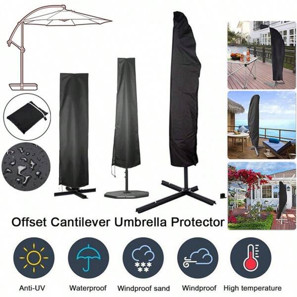 3 Stücke Regenschirm Hüllen, Bananenschirm, römischer Regenschirm und gerade Regenschirm Staubschutzhüllen, Sonnenschirm Schutzhüllen mit Teleskopstange, Outdoor Terrasse Garten Strand Regenschirm Aufbewahrungstasche