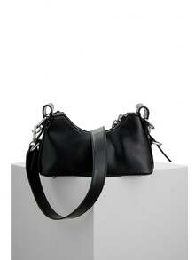 DareSee Fashionable Versatile Casual Small Hobo Bag With Chain Decor MusicFest Y2KFest Back To School Autumn , Bags Perfect For Fancy Party Matching With Costumes Winter Gifts - Black - View 6