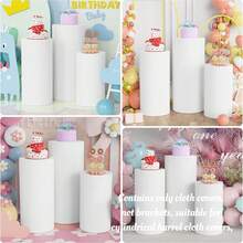 3pcs Dessert Bucket Cylinder Pedestal Stand Set, Flexible Cylinder Pedestal Stand For Party, Wedding Or Birthday Decoration, Autumn Decoration (Cylinder Tablecloth Only Included) - Multicolor - View 17