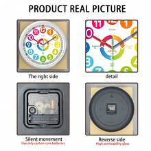 8-10 Inch Colorful Teaching Clock - Battery Powered, 12-Hour Large Digit Learning Clock, Multi-Color Zoning, Silent For Easy Learning, Suitable For Living Room, Bedroom, Room, Playground, Classroom Decor, Holiday Gift (Batteries Not Included) Wall Clock, Bedroom Decor, Dorm Decor, Back To School Decor, School Surprise, Home Decor, Learning Supplies - Multicolor ET113 - View 9