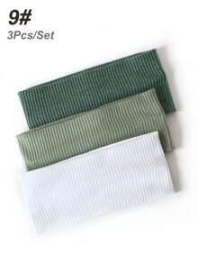 3/5 chiếc băng đô sọc và trơn màu trơn cho nữ, băng đô thời trang hàng ngày đa năng, băng đô turban, băng đô thấm mồ hôi, băng đô phụ kiện tóc mùa thu đông cho phụ nữ khi đi nghỉ, khăn quàng cổ thanh lịch cho phụ nữ, khăn trùm đầu mềm mại - Nhiều màu - Xem 23