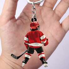 Personalized Kid Hockey Player Keychain - Gift For Hockey Lover - Multicolor - View 7