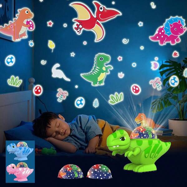 Dinosaurier Stil Nachtlicht Projektor, Dinosaurier Sternennachtlicht für Zimmer, Schlafzimmer, Bühne, Dinosaurier Spielzeug mit 360° Drehung, 2 Projektionsfilme Geburtstagsgeschenk Weihnachten Spielzeug, USB Anschluss Schlafzimmer Party Romantische Dekorationsbeleuchtung, LED Nachtlicht Projektor für Schlafzimmer Wohnzimmer Heimkino Decke DJ Party Tanzveranstaltung Atmosphäre Nachtlicht