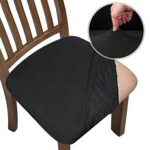 1pc Solid Color Stretch Chair Cover, Machine Washable, Easy Installation, Dining Chair Slipcover, Suitable For Home And Office Furniture Decor