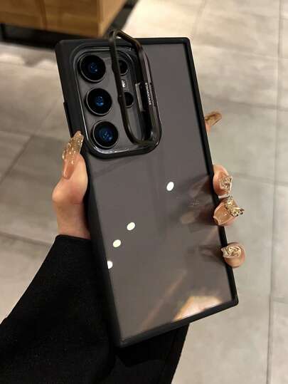 Business Lens Hidden Holder Clear Phone Case Compatible With Samsung Galaxy S25 S24 Ultra S22 Ultra S23 Acrylic Transparent Shockproof Cover ﻿ Waterproof Anti-Fall Scratch Resistant