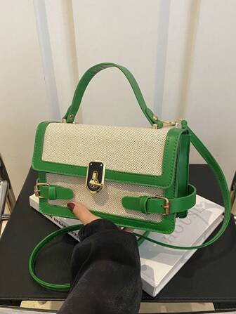 2024 新款夏季撞色时尚ins风女士小手提包 - 托特包、单肩包、斜挎包