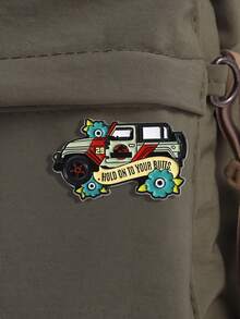 1pc Hard Enamel Needle Colored Car Brooch Lapel Badge Jewelry Gift For Friends - Multicolor - View 7