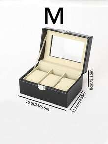 1 pieza/Caja de exhibición de relojes, caja de almacenamiento de relojes de lujo de gran capacidad, caja de almacenamiento de relojes con cubierta de polvo transparente, almohada de reloj desmontable, decoración del hogar, exhibición de la sala de estar, regalo para hombres, regalo del Día de San Valentín, regalo de Pascua, regalo festivo.