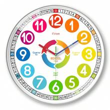 8-10 Inch Colorful Teaching Clock - Battery Powered, 12-Hour Large Digit Learning Clock, Multi-Color Zoning, Silent For Easy Learning, Suitable For Living Room, Bedroom, Room, Playground, Classroom Decor, Holiday Gift (Batteries Not Included) Wall Clock, Bedroom Decor, Dorm Decor, Back To School Decor, School Surprise, Home Decor, Learning Supplies - Multicolor ET113 - View 11