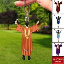 Personalized Graduation Acrylic Keychain Class Of 2025 - Multicolor - View 6