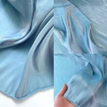 Blue Bright Silk Fabric Diy Sewn Designer Fabric Soft And Comfortable Fabric