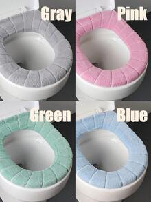 Toilettendeckel, Badezimmer Weicher Dicker Wärmer mit Druckknöpfen Fixierte Dehnbare Waschbare Faser Tuch Toilettendeckel Abdeckungen Pads Einfache Installation & Reinigung