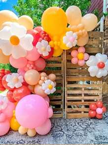 10/5pcs Flower Pattern Balloon Clips, Balloon Plum Blossom Clip, Flat Ring Buckle, Wedding Room Decoration, Party, Birthday, Holiday Supplies Decoration Styling Buckle Clip, Balloon Accessories,Party Gadgets, Balloon Picture Assembling Tools