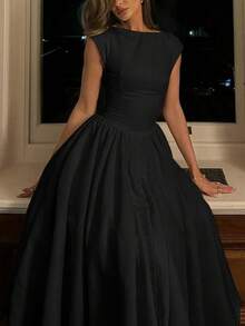 Women Summer Sleeveless Backless A Line Elegant Sundress Elegant Sexy Party Midi Dress Evening Clothes