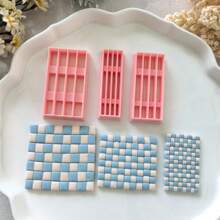 Soft Clay Molds, High Precision Grid, Wave, Wavy Patterns, Handmade Gift Molds For Hair Clips, Jewelry, Pendants, Clay Sculpting DIY Craft Decoration Earrings, Brooches, Ceramics