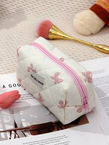 S/M/L 粉色蝴蝶结图案返校化妆包，花卉化妆包，美观洗漱旅行收纳包，女士女孩印花大号旅行复古绗缝化妆包，女士护肤品收纳包，印花花卉化妆品收纳袋，圣诞礼物，化妆包，旅行，女士礼物，女士旅行必备，化妆包，手拿包/小手提包，化妆品收纳包，化妆刷收纳袋，迷你化妆包，大容量化妆包，女士礼物，圣诞礼物，女士礼物创意