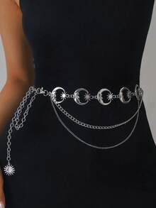 1 Piece Pack - Women's Multi-Layer Metal Waist Chain - Simple And Versatile Dress For Formal Occasions - Daily Casual Decoration