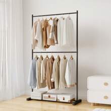 Perchero vertical para el hogar de color crema, soporte para colgar ropa de estilo nórdico multifuncional para el balcón, sencillo para apartamentos de alquiler
