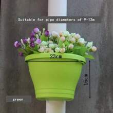 1PC Hanging Flower Pot Creative Basket Storage Gutter Downspout Flowerpot Indoor Useful Railing Hanging Planter Plastic Flower Pot
