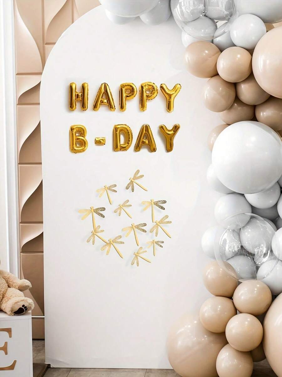 12/24 件（12 件/包）3D 墙贴蜻蜓派对装饰节日用品拱形门装饰 DIY 家居房间婚礼装饰餐桌中心装饰配件情人节母亲节 12 个节日主题 - 彩色 - 查看 1