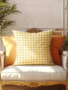 4 件套黄色条纹靠垫套，超柔软舒适，畅销款，家居装饰抱枕套，适用于沙发、客厅、卧室，不含枕芯 - 黃色 - 查看 9