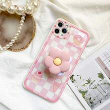 Flower Phone Stand | Waterproof PVC|, Multiple Color Flower Designs, Retractable Ring Stand With Makeup Mirror |, Multiple Cream Colors, A Phone Stand That Combines Fashion And Practicality Compatible With IPhone, Android Phone, Gift For Birthday, Family, Friends Push-Pull Phone Grip, Phone Holder, Phone Accessories - Multicolor - View 5