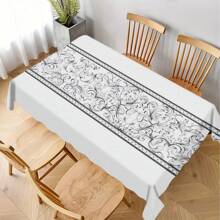 1pc/50pcs Versatile Elegant Bohemian Style Printed Polyester Tablecloth, Suitable For Kitchen, Dining Room, Holidays, Party, Easy To Clean And Durable Rectangular Tabletop Decor, Party Tablecloth, Modern Dining Table Cloth