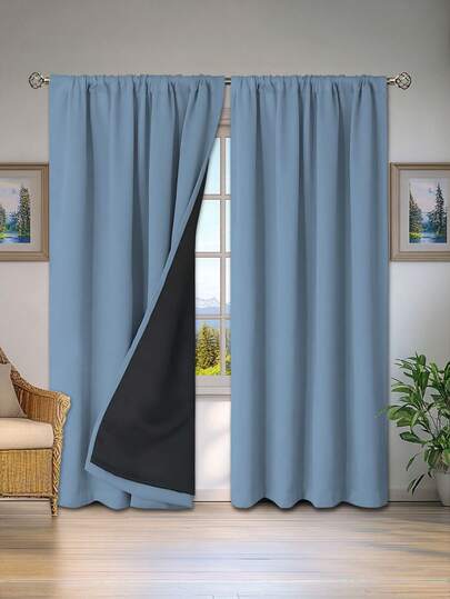 1 Stück verdunkelnder, thermisch isolierender Vorhang mit 99% UV-Blockade aus Polyester, Gardinenaufhängung mit Schlaufen, einfacher Webstil ohne Bleiche, Schlafzimmer-Thema-Design, beschichtete Abdunklung und thermische Isolierung, energiesparend und lärmreduzierend - ideal für Schlafzimmer, Bauernhaus und Schule zur Raumdekoration